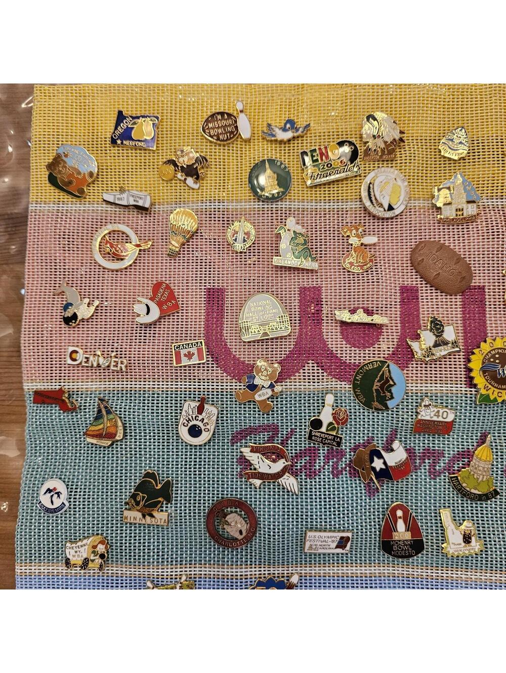 Vintage WBL Bowling Lapel Pin Collection 1987–2007 | 250+ Pins | Hartford Bag - Picture 4 of 15